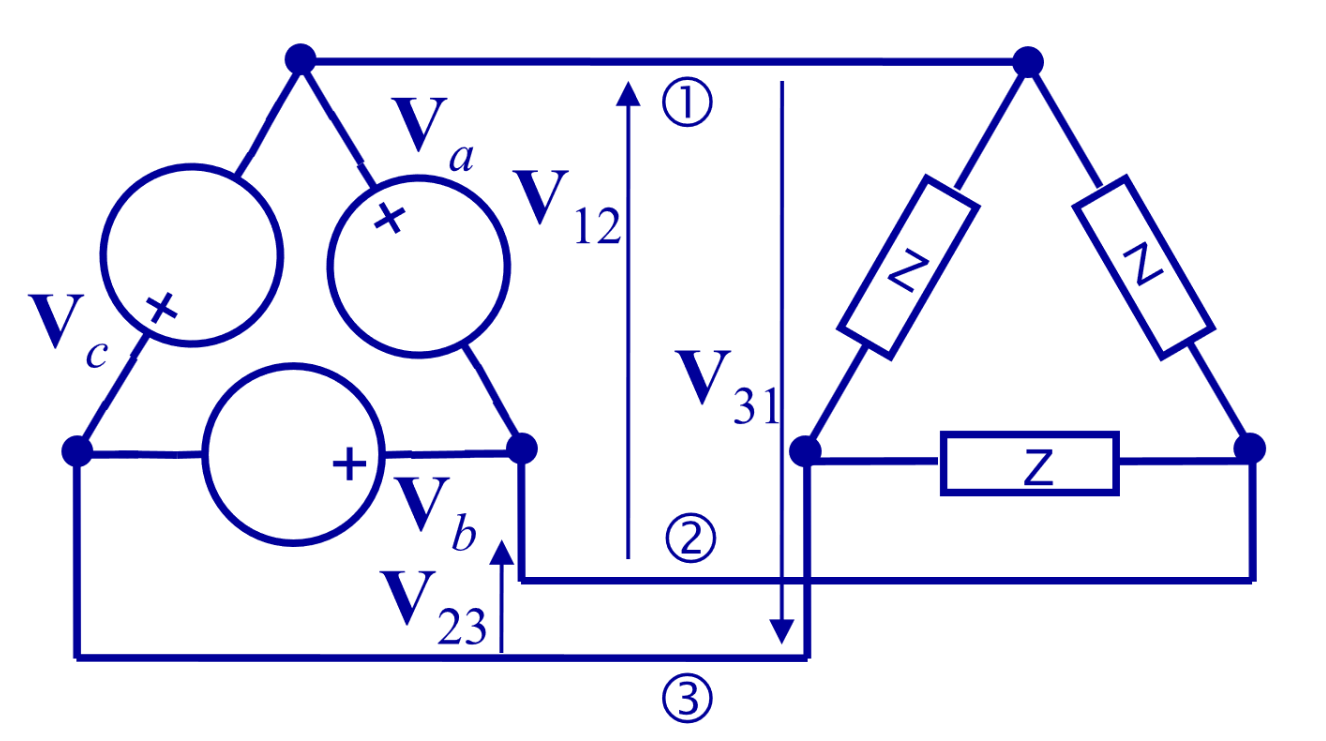 delta connected voltage sample picture